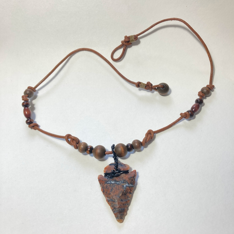 Hand-wrapped and hand-chiseled arrowhead